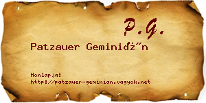 Patzauer Geminián névjegykártya